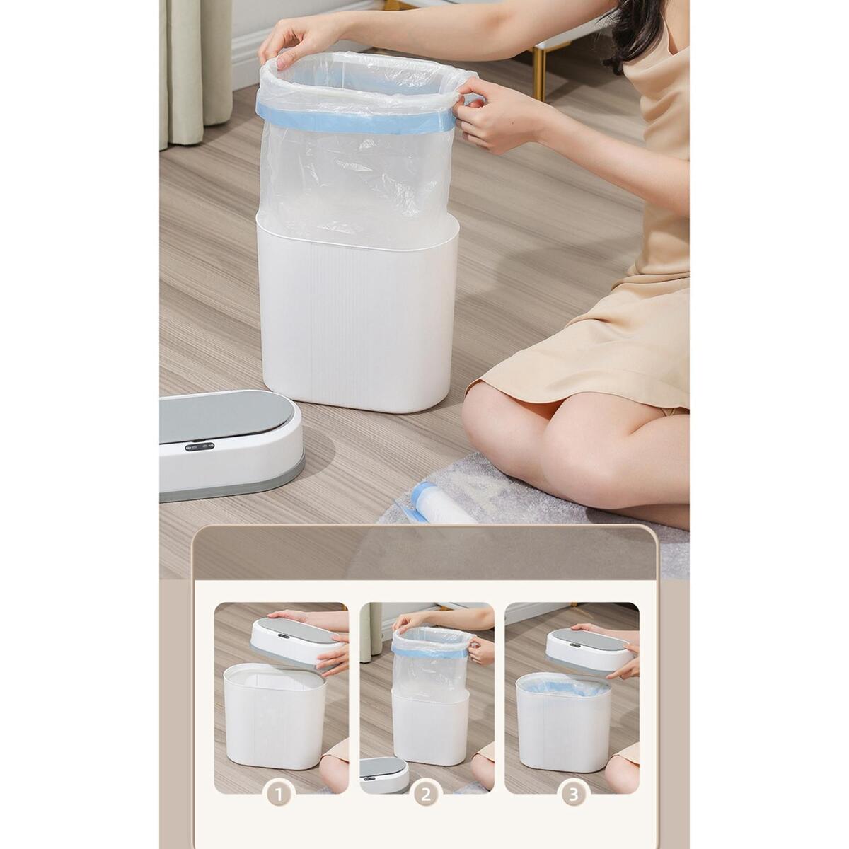 Smart Trash Can Touchless Garbage Bin with Lid Waterproof for Living Room