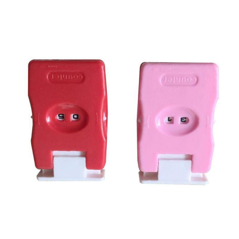 2pcs Manual Counter Knitting Stitch Row Knitted Loops Recording Press Clicker