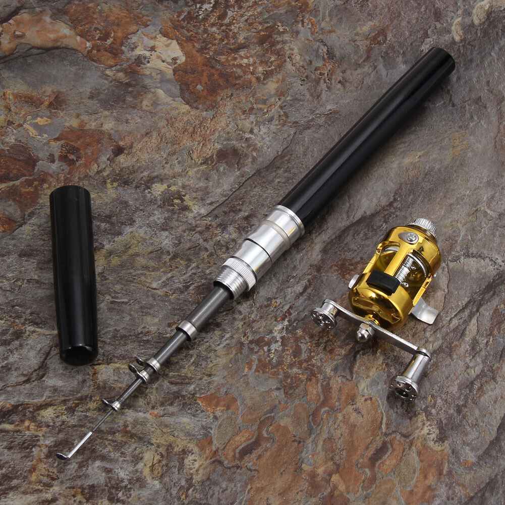 2Mini Portable Pocket Fish Pen Aluminum Alloy Fishing Rod Pole Reel Combos