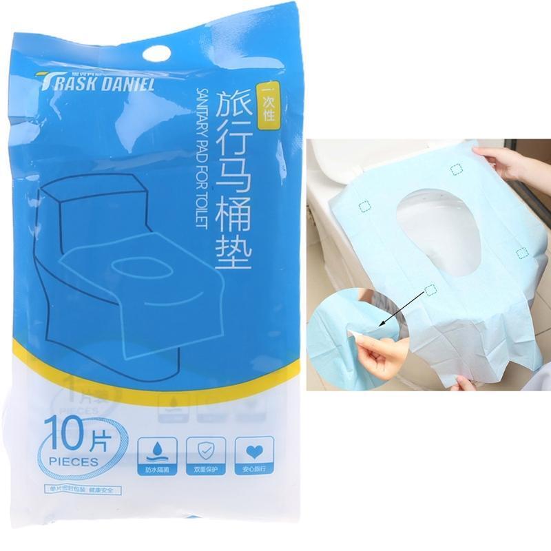 10Pcs Disposable Toilet Sanitary Pads Wood Pulp Waterproof Hygiene Seat Covers
