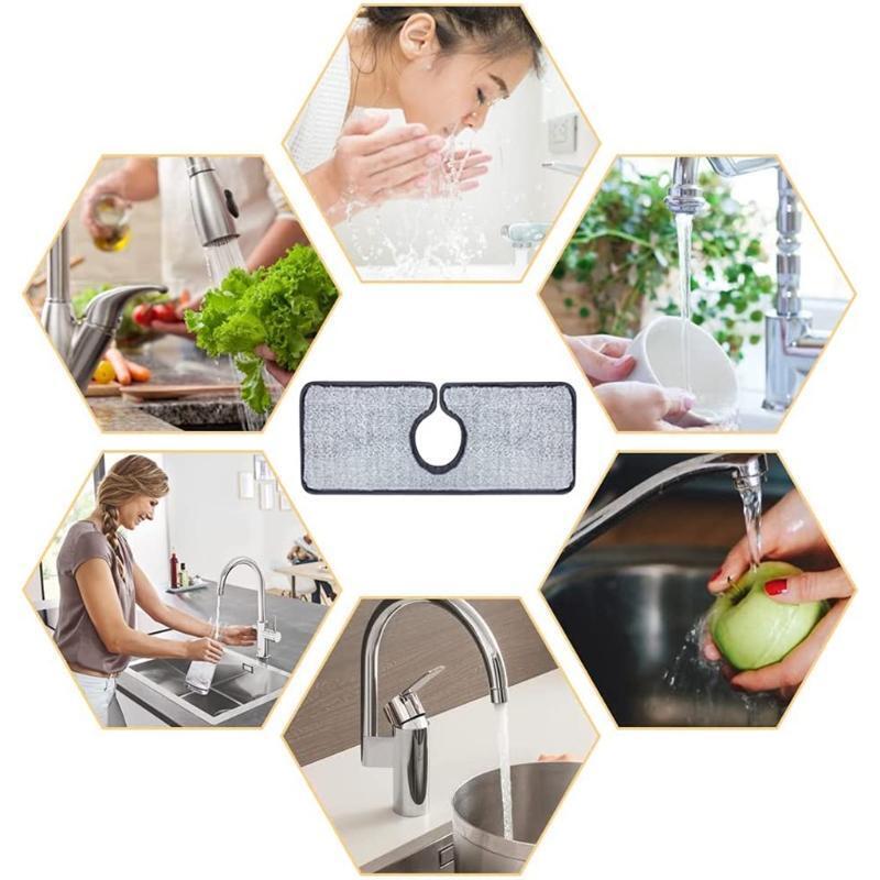 4 Pieces Premium Faucet Absorbent Mats Useful Water Drying Mats Behind Faucet