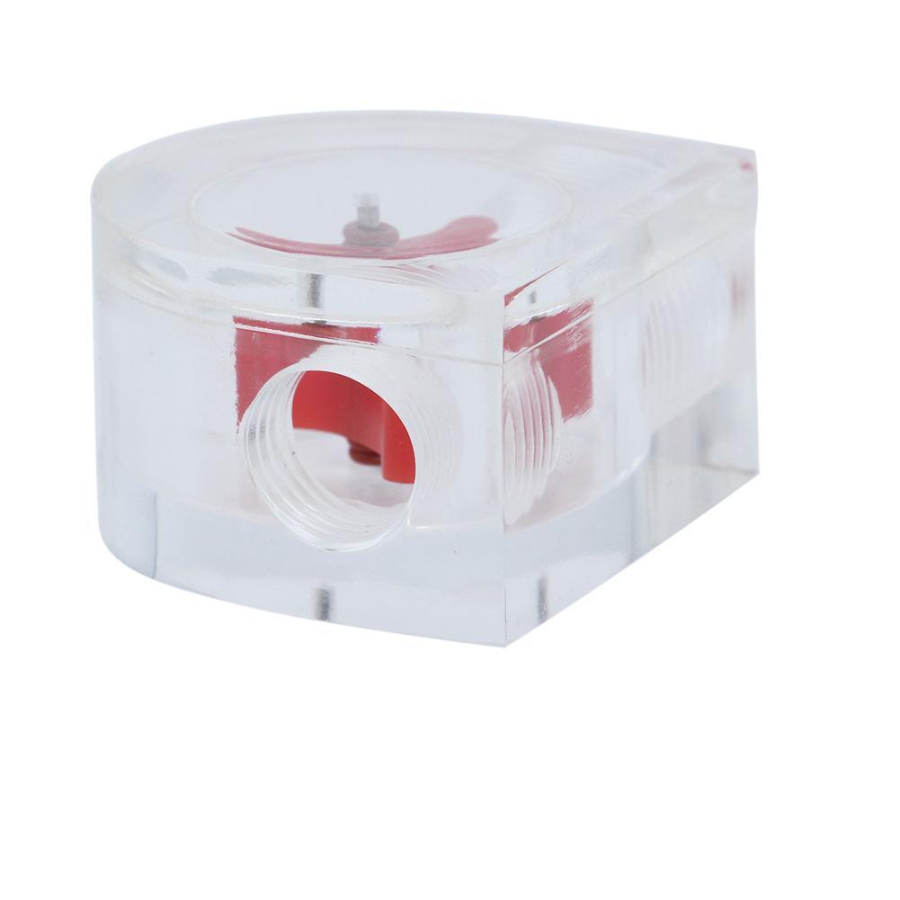 1pc Acrylic Semicircle 2 Way Flow Meter Indicator Port for PC Water Cooling