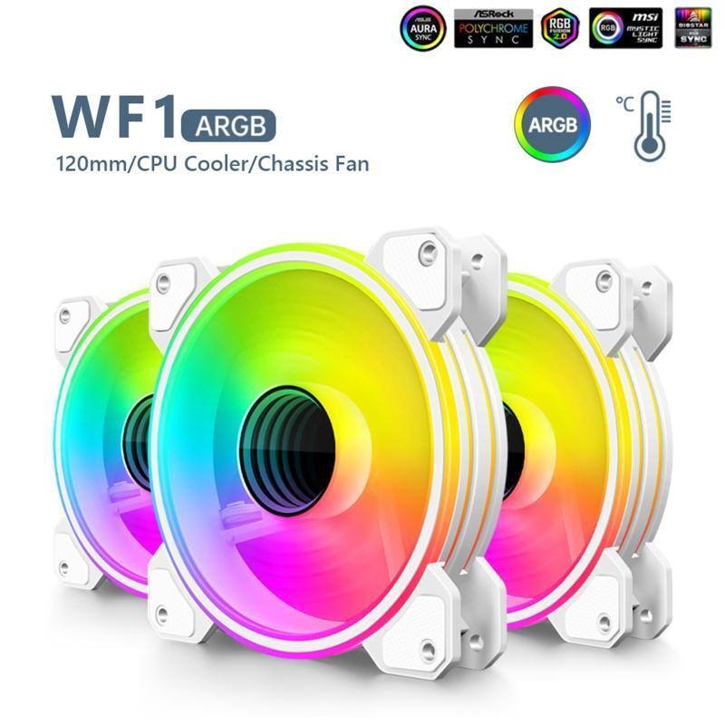 CoolmoonWF1 4Pin PWM 5V 3Pin ARGB Computer Heatsink Cooler Radiator 12cm Cooler