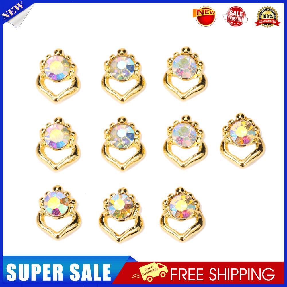 10pcs Clear Nail Art Rhinestones DIY Charming Nail Decor Accessories (8mm)