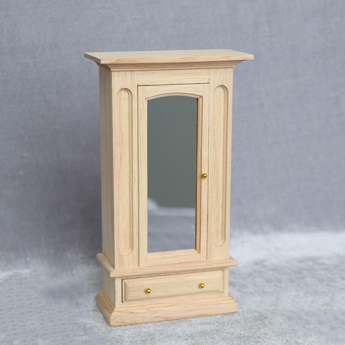 Mini 1:12 Wardrobe & Double bed and bedroom Life Scene Furniture Supplies Decor