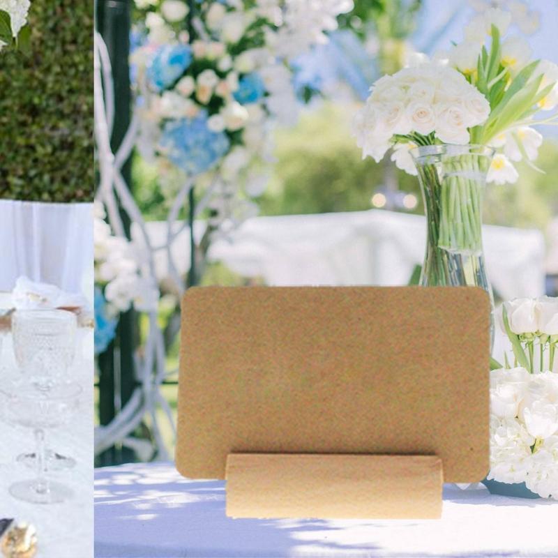 20PCS Cylinder Wood Place Card Holders Table Number Stands for Wedding Desktop