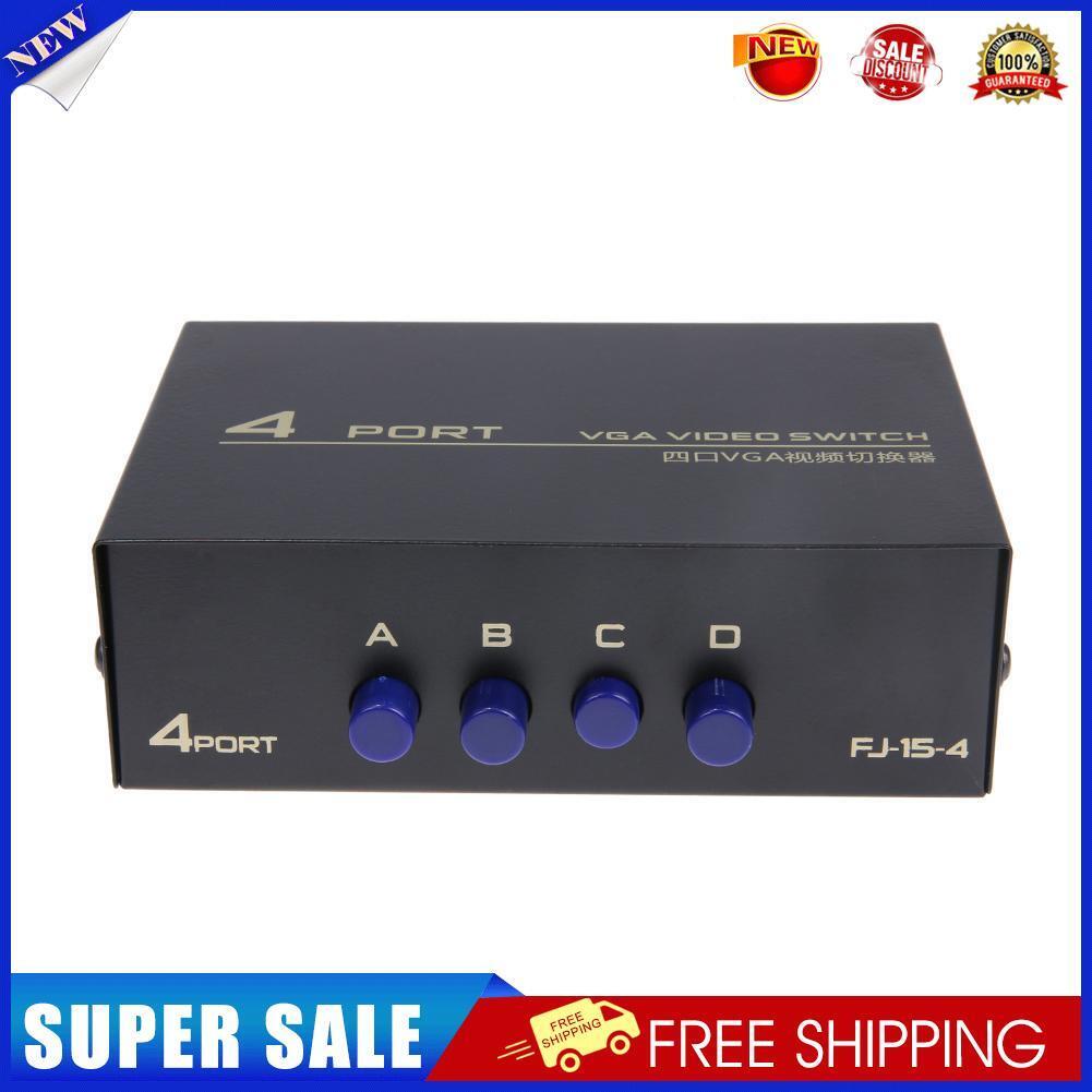 130MHz 1 to 4 Monitor Switch VGA Video Splitter Converter Adapter Box