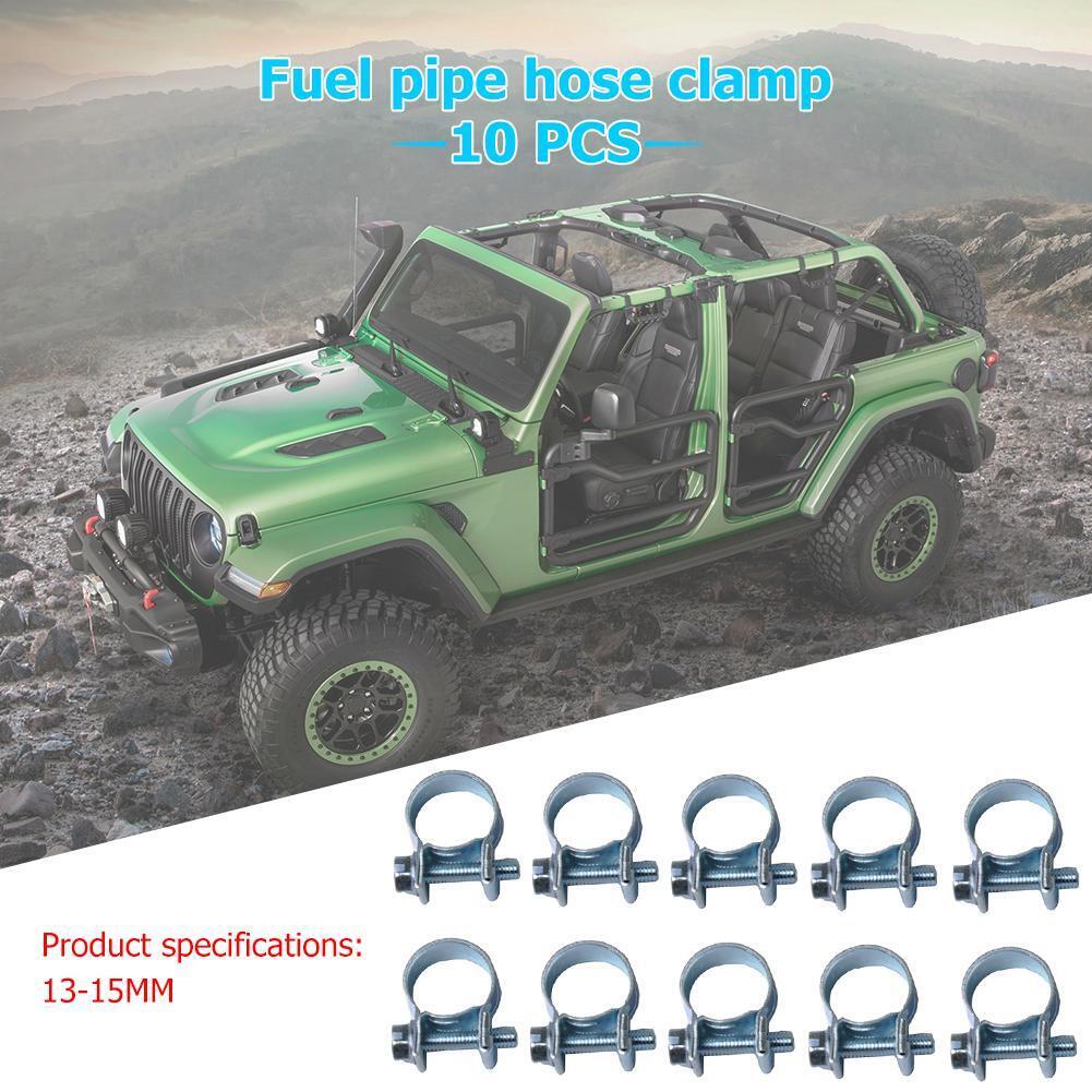 10pcs Carbon Steel Mini Fuel Injection Hose Clamps for Fuel Pipe (13-15mm)