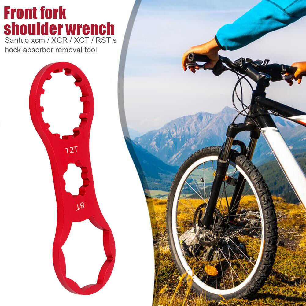 Aluminum Bicycle Front Fork Wrench for XCM/XCR/XCT MTB Repair Tool (Red A)