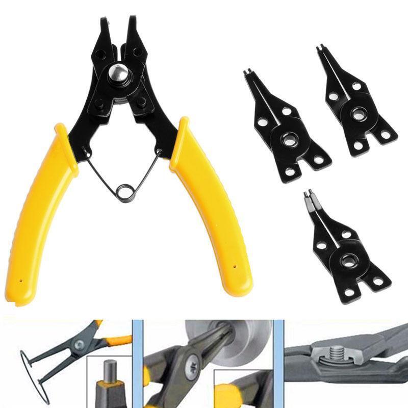 4-in-1 Snap Ring Pliers Plier Hand Tool Set Circlip Combination Retaining Clip