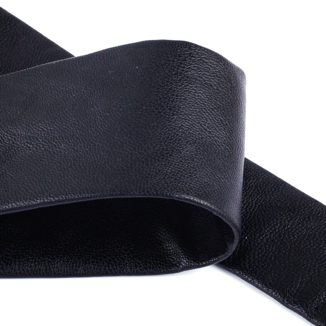 Men PU Leather Skinny Thin Necktie Party Wedding Dance Neck Tie Gift Black Li
