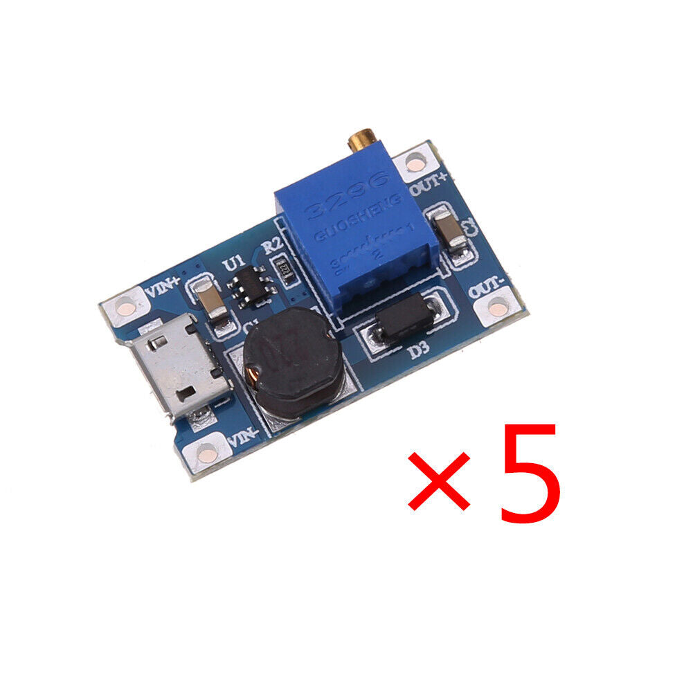 5pcs DC-DC 2A Adjustable Boost Power Supply Converter Step Up Module 2-24v