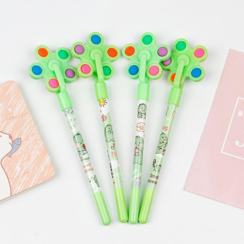 Novelty Gel Pen with Spinning-Top Needel Nib Refillable Writing Pen for Students