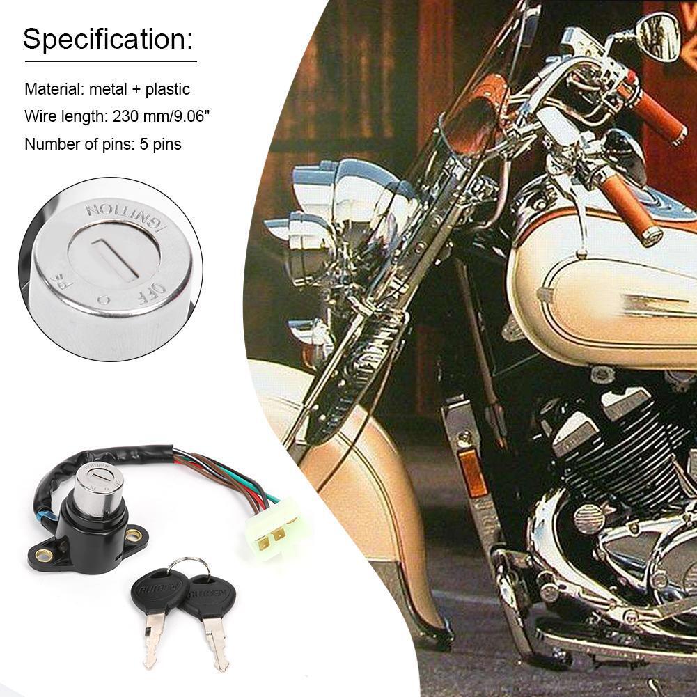 Motorcycle Motorbike Ignition Switch with Wire+2 Key for CB125 CM400 CM450