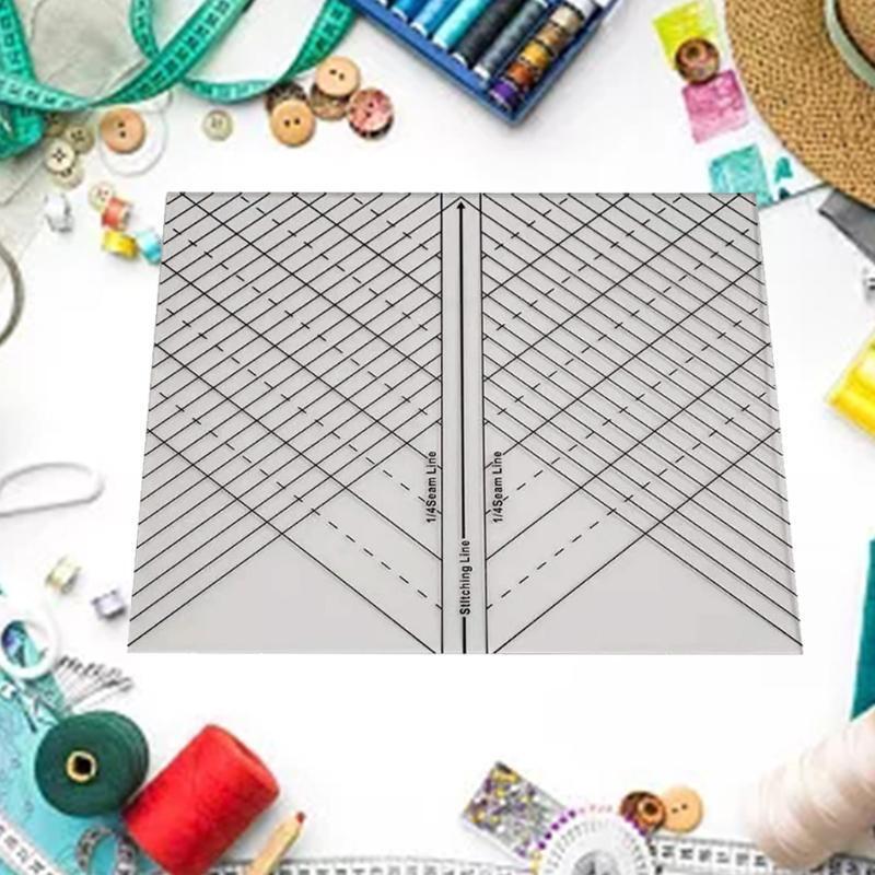Multifunctional Sew Straight Ruler Quilting Stencil with Clearly Stiching Lines