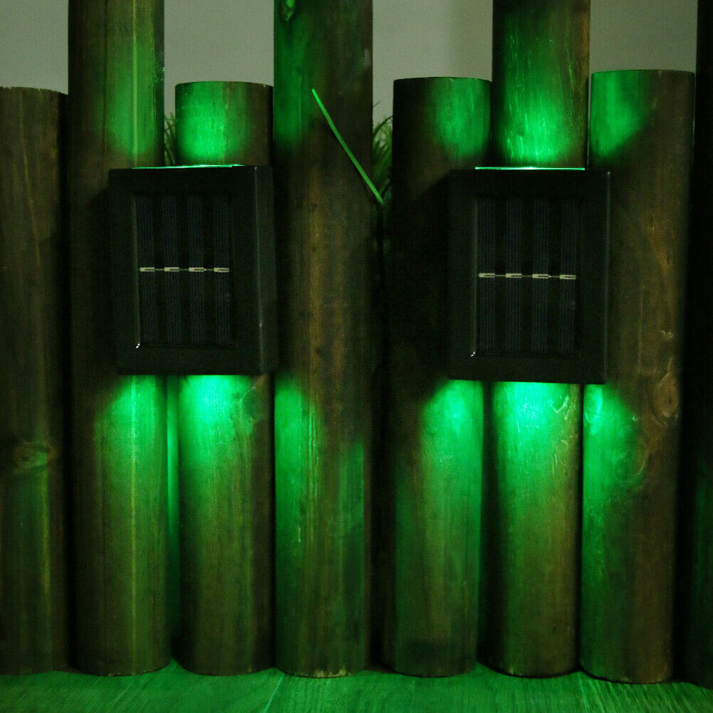 2pcs LED Solar Light Smart Light-Control Colorful Wall Lamp Garden Decor