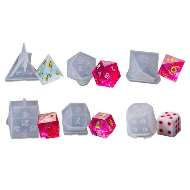 10 Shapes Dice Fillet Square Triangle Dice Mold Dice Digital Game Silicone Mould