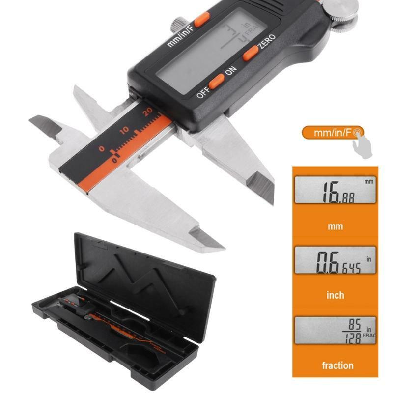Electronic Digital Caliper Inch/Metric/Fractions 0-6 Inch/150 mm Stainless Steel