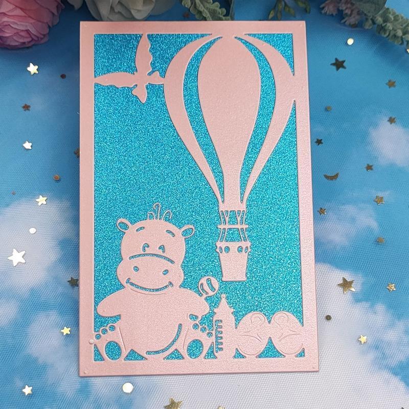 Hot Air Balloon Metal Cutting Dies Photo Album Family Together Party Diary