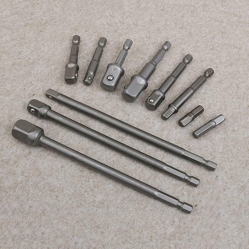 Hexagonal Shank to Square Joint Socket Rod Adapter Extension Drill Bits Bar Hex