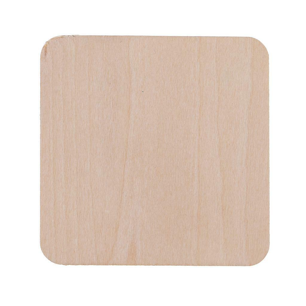 20 Pieces Wooden Square Rectangle and Shapes Coasters Plain Wood Craft Blanks