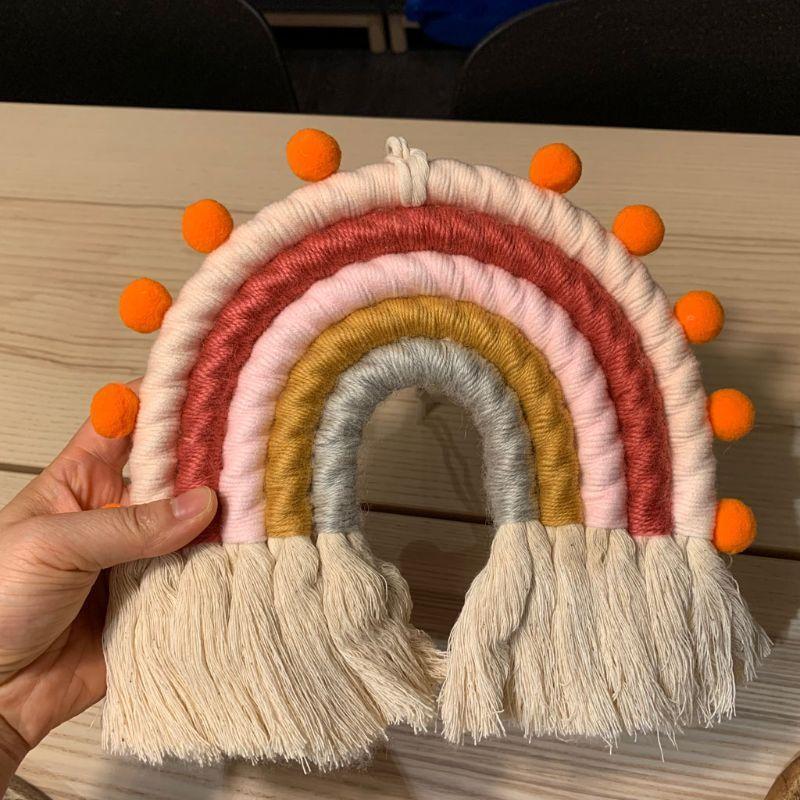 Rainbow Handmade Weaving Ornament Nordic Simple Kid Room Wall Decoration Hanging