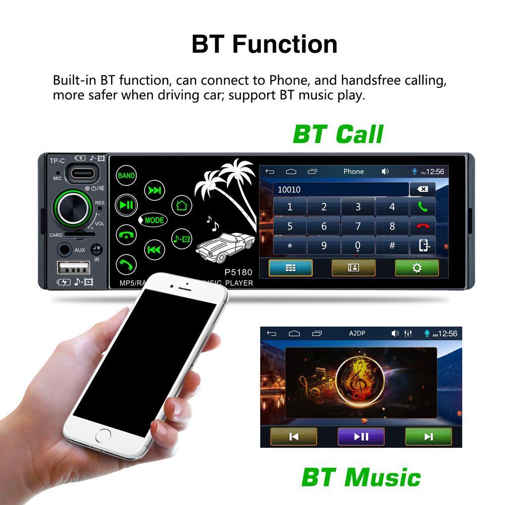 Phone Link Car Stereo Radio Bluetooth Car MP5 Player In-dash Audio Head Unit