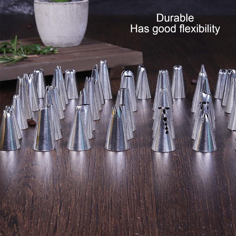 52 Pieces Stainless Steel Icing Piping Cake Nozzles with Storage Box Durable Use