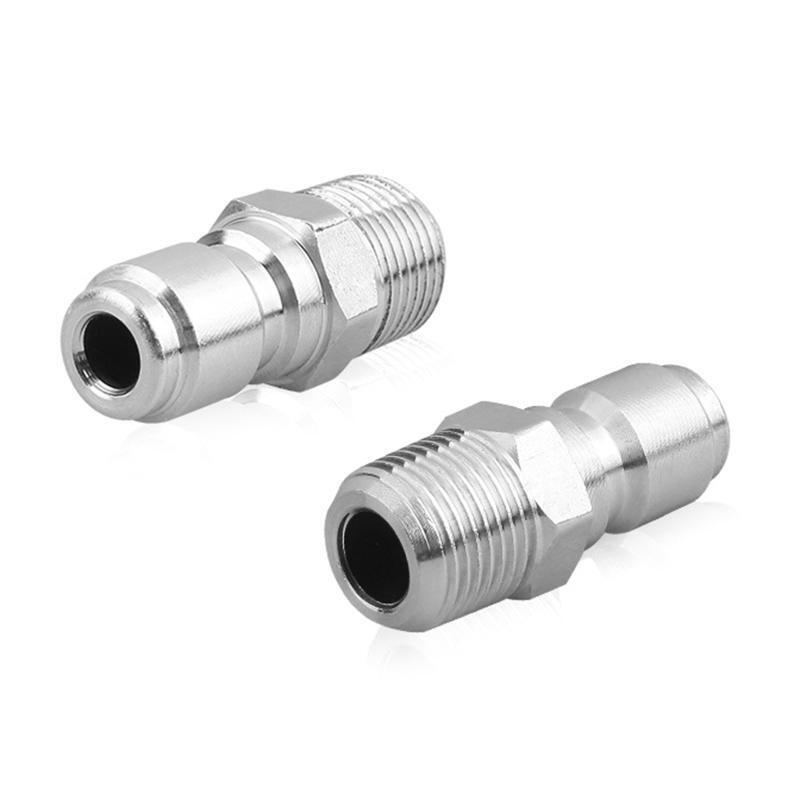 2Pieces NPT 3/8 Inch Stainless Steel Male Quick Connector Kit Pressure Washer