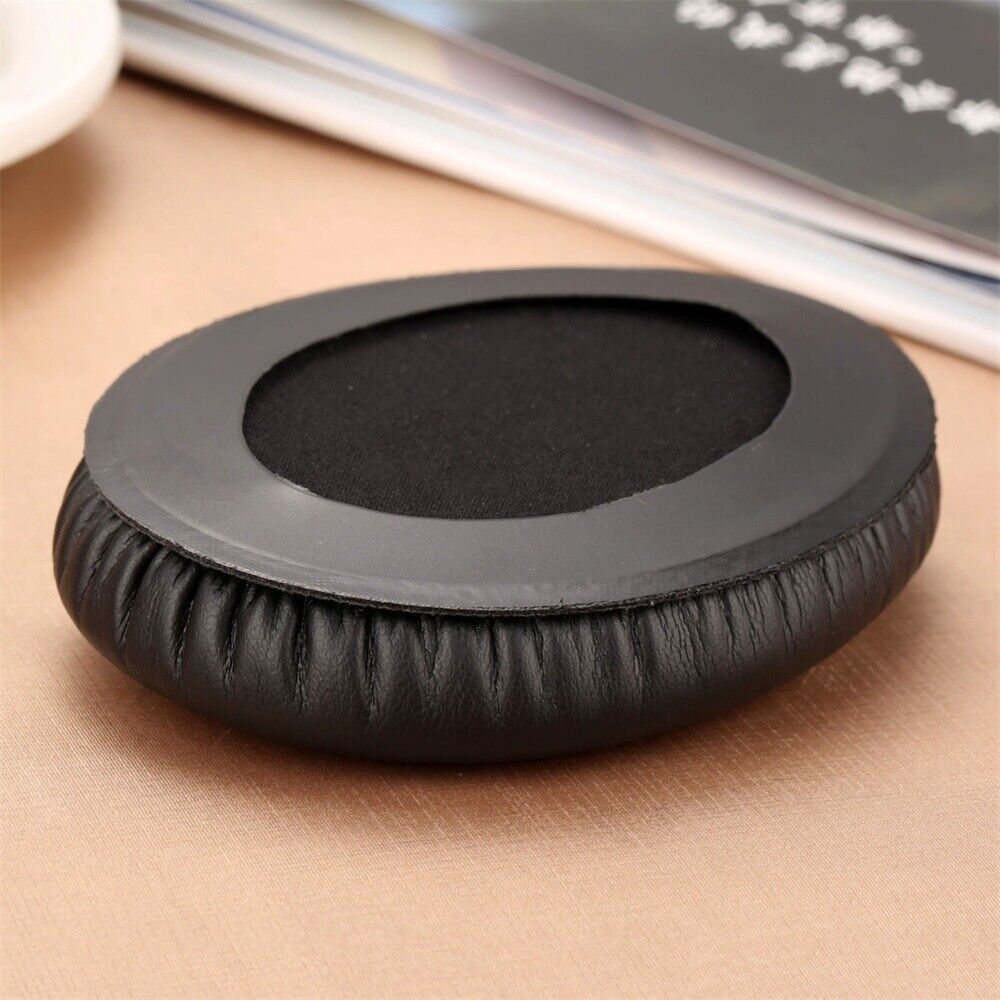 1 Pair Black Softer Leatherette Earpads Foam Cushion & Headhand High Elasticity