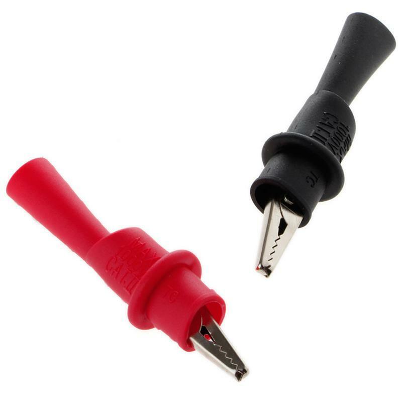 1 Pair Alligator Crocodile Test Clip Clamp For Multimeter Tester Probe New