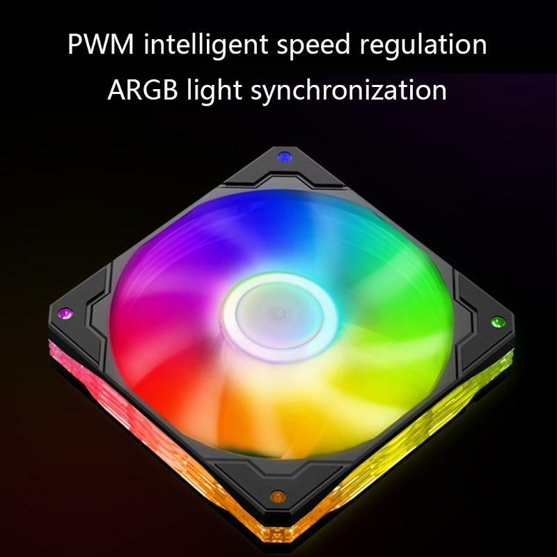 5V 3Pin ARGB Adjustable Speed Radiator 12cm Computer Case Low Noise Cooler Fan