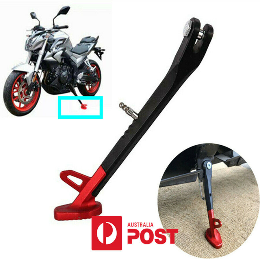 Motorcycle Single Side Stand Leg Kickstand Supporter 220MM CNC Alloy Black+Red