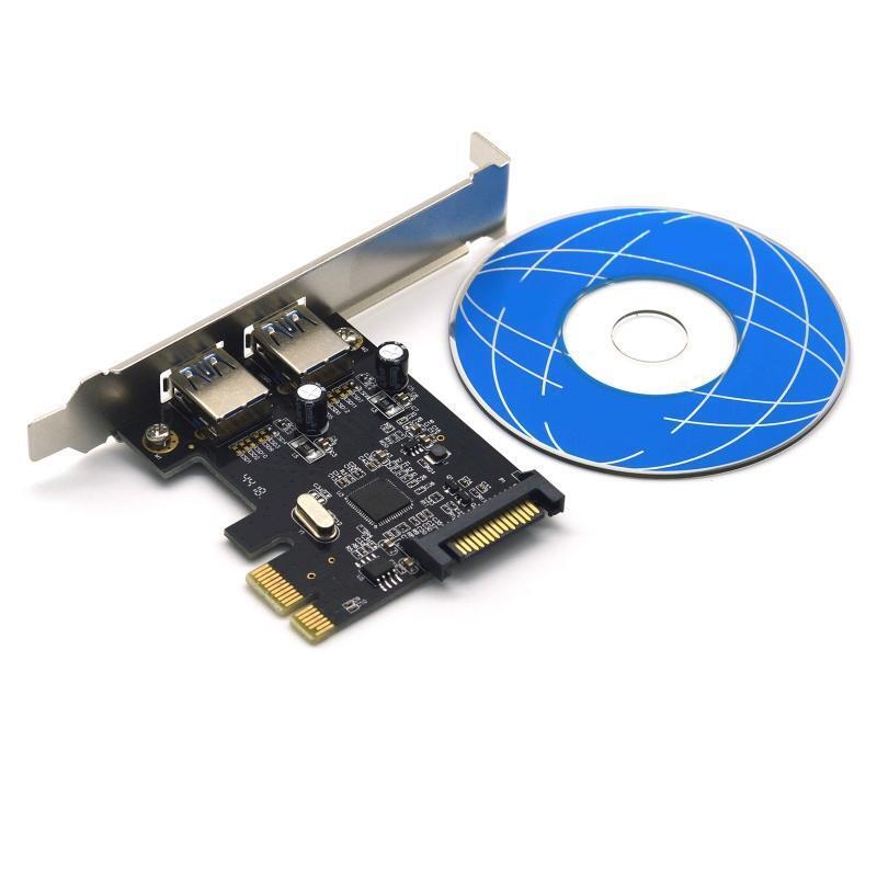 2Port 5Gbp USB3.1 PCI Express (PCIe) Expansion Card Self-Powered PCIe Converter