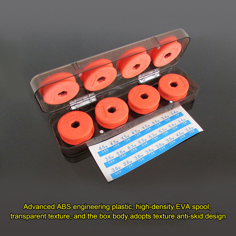 8pcs/set Winding Board Fishing Line Shaft Bobbin Spools Tackle Box Red Wire