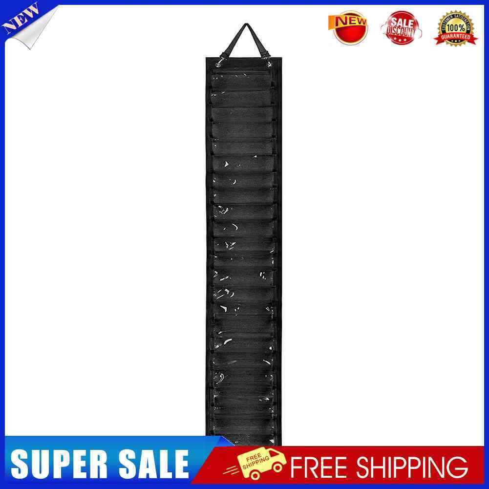 Vinyl Roll Holder 24 Grids Vinyl Organizer Wall Door Hanging Bag (Black)