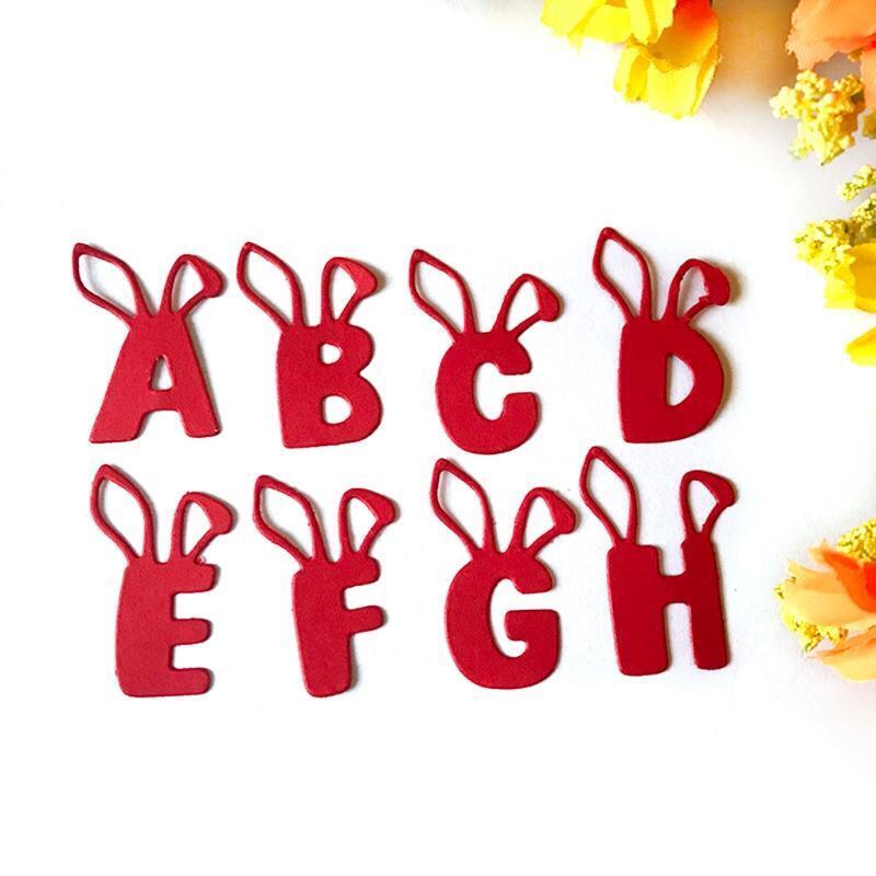 Easter Bunny Uppercase Letter Metal Cutting Dies Stencil Scrapbooking DIY Album