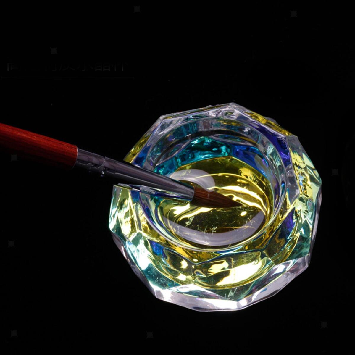 Art Drappen Dish Bowl Colorful Crystal Flat, cup glass, Support