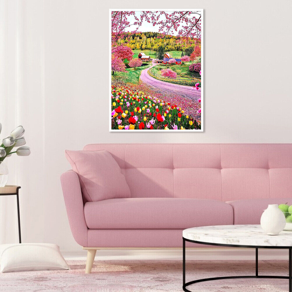 Garden Diamond Painting 5D DIY Full Round Drill Rhinestone Picture Wall Art