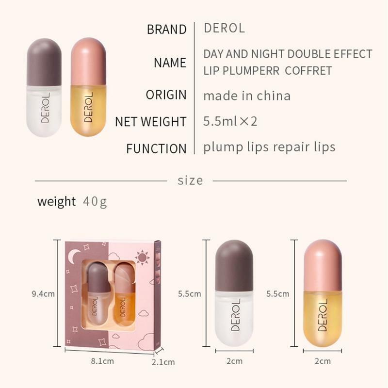 2pcs 5.5ml Moisturizing Lip Plumper Serum Natural Plant Extract Lips Enhancer