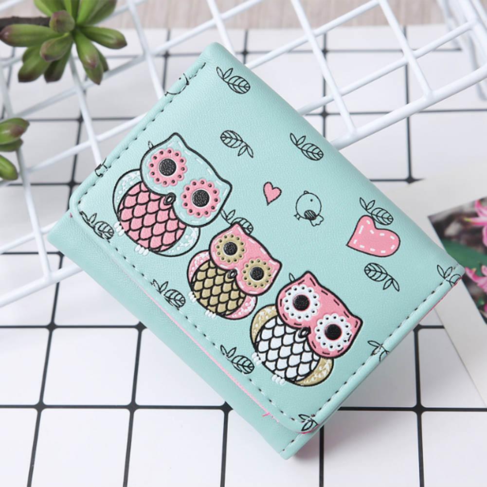 Cute Women PU Leather Mini Wallets Small Purse Coin Clutch(Light Green)