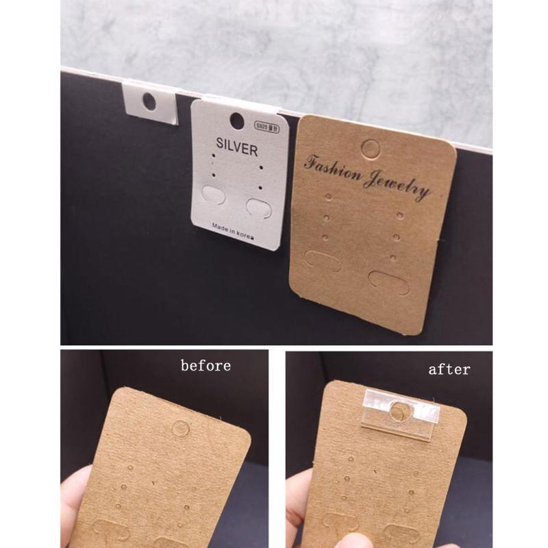 100 Pcs Lip Hanger for Earring Necklace Card Display Self-Adhesive Lip Adapter