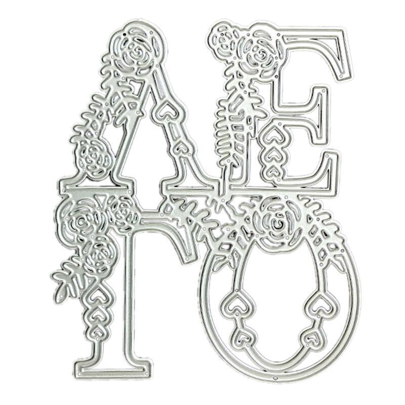 Flower Love Metal Cutting Dies Scrapbooking Stencil Die Cuts Card Embossing DIY