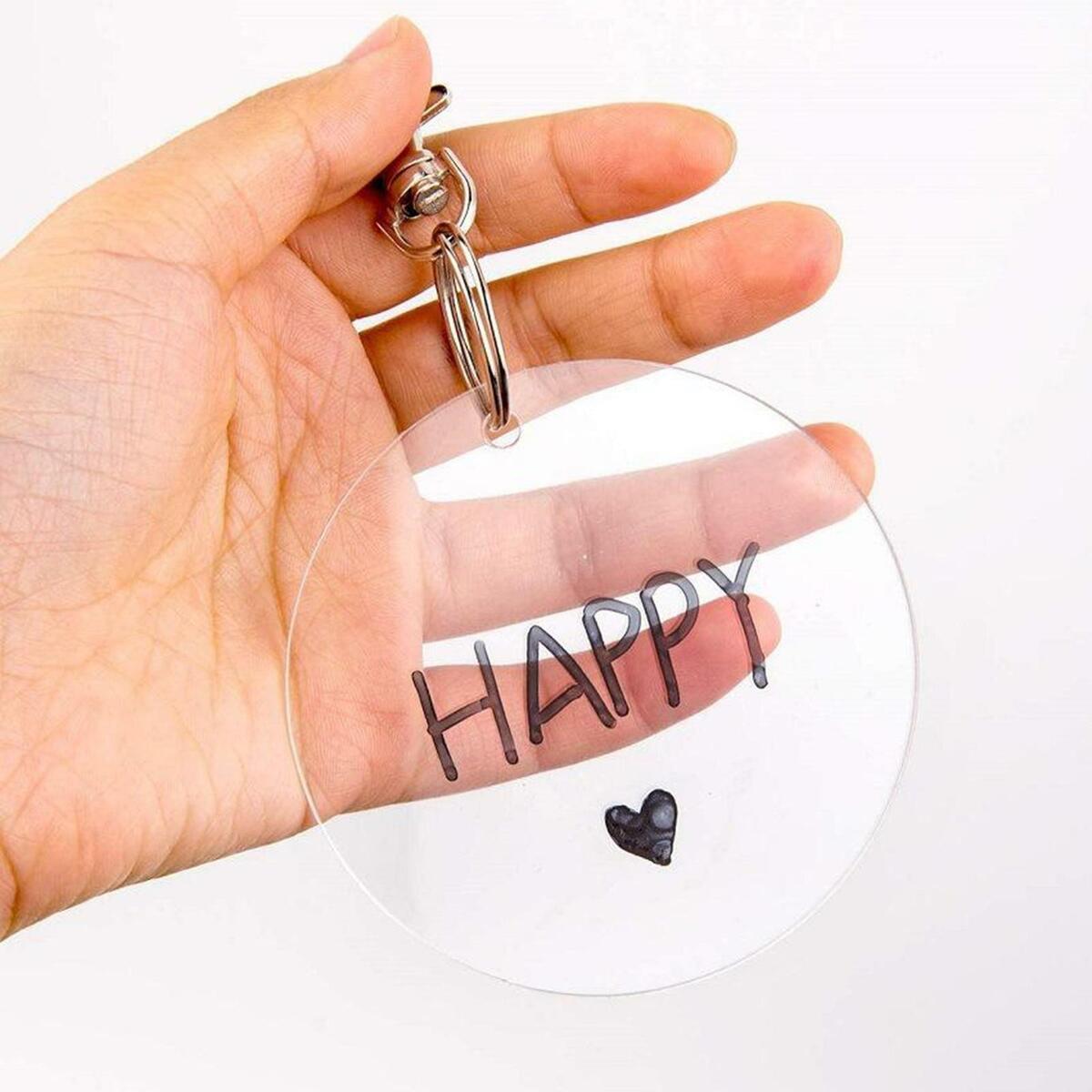 20pcs Acrylic Keychain Blanks Tassels Acrylic Clear 3Inch Key Rings Crafting