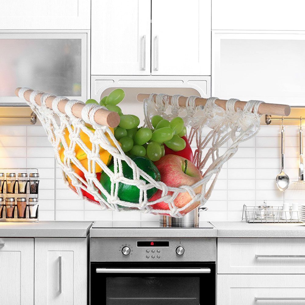 Storage Net Handmade Fruit Vegetable Hammock Woven Fruit Holder Hanging Basket