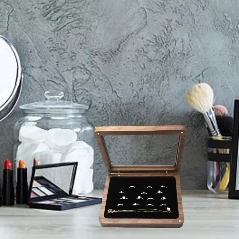 Necklace Cabinet Earring Display Case with Glass Window for Women Girl Teen
