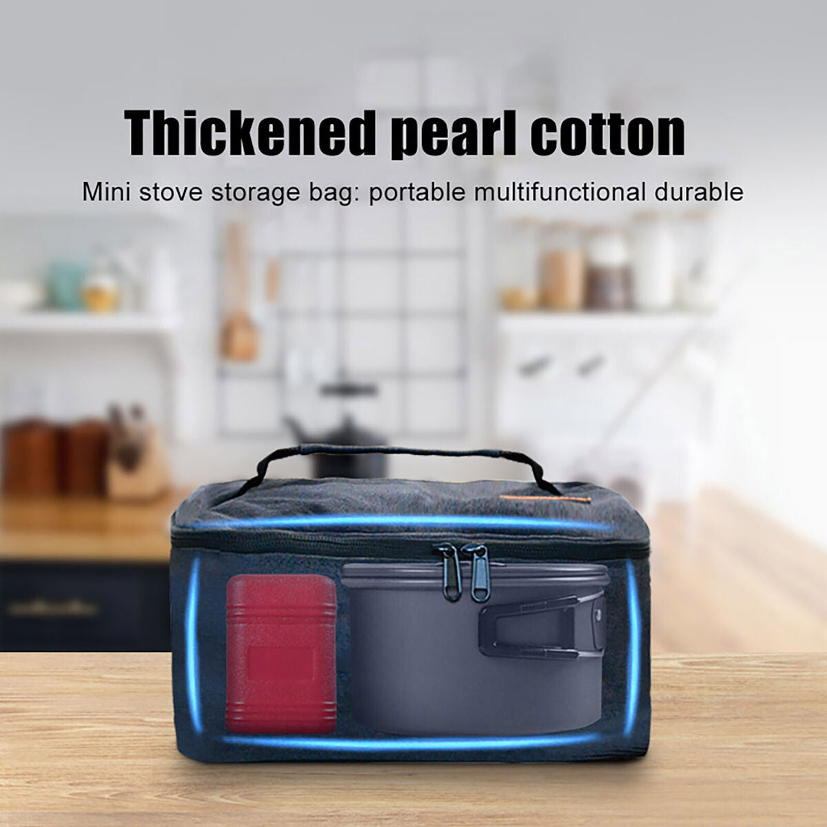 Camping Cookware Bag Waterproof Pot Stove Bags for Gas Tank (Small Grey)