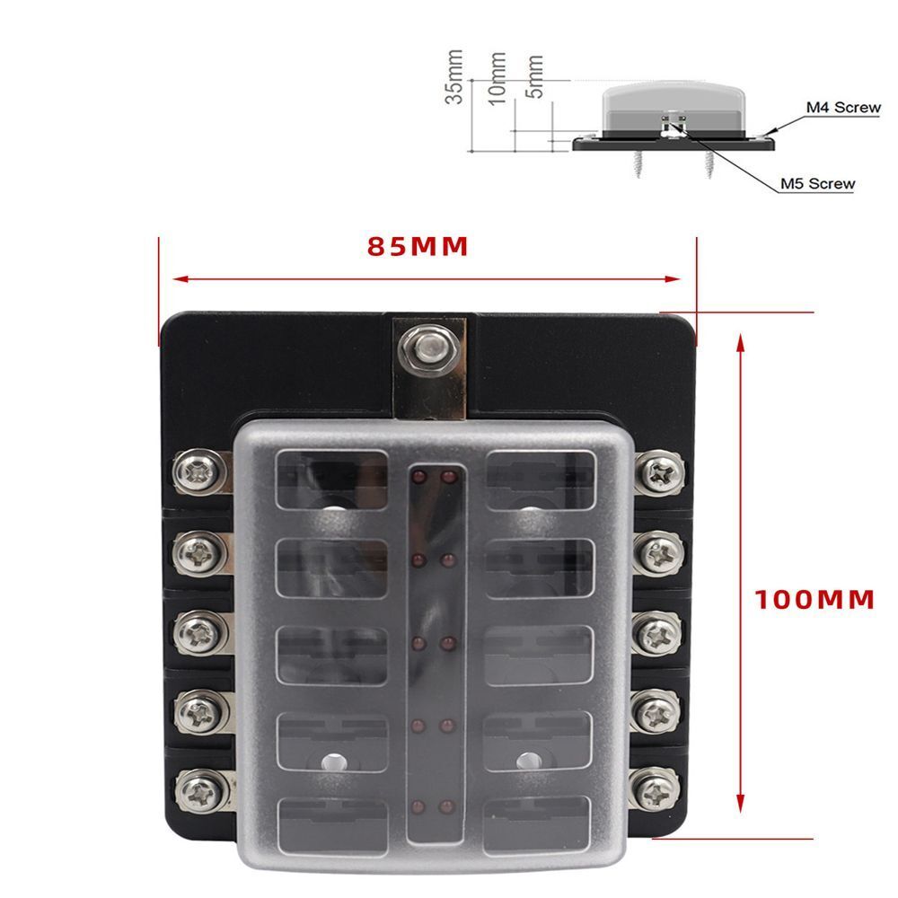 Bus for Truck Car Accessory Blade Fuse Holder Block Fuse Box Plastic Cover