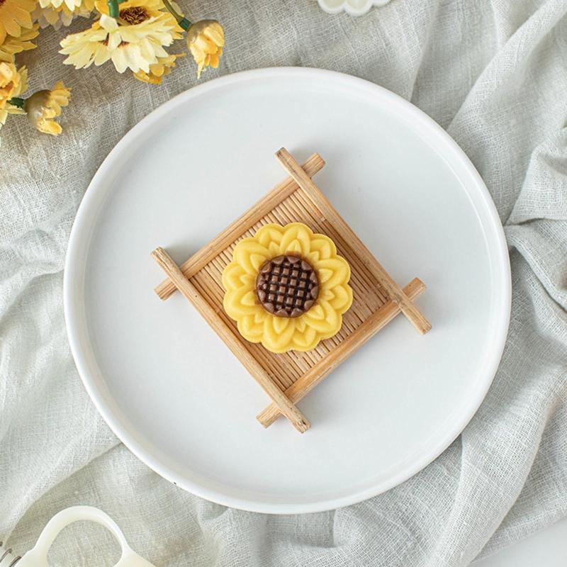 Sunflower Shaped Mooncake Stamps Baking Mooncake Gadgets for Mid-Autumn Festival
