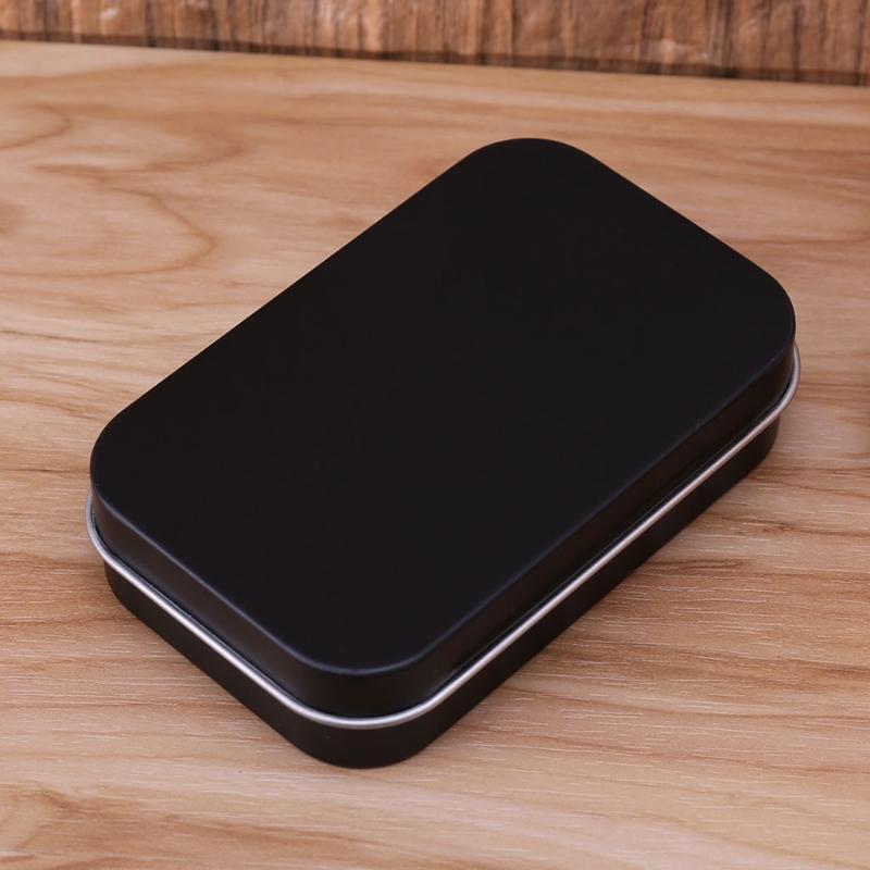 Storage Box Small Jewelry Candy Coin Key Organizer Tin Flip Black Gifts Sealed